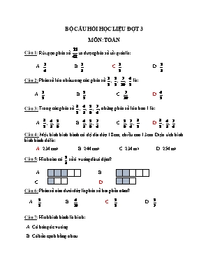 Đề ôn thi học kì 2 môn Toán, Tiếng Việt Lớp 4